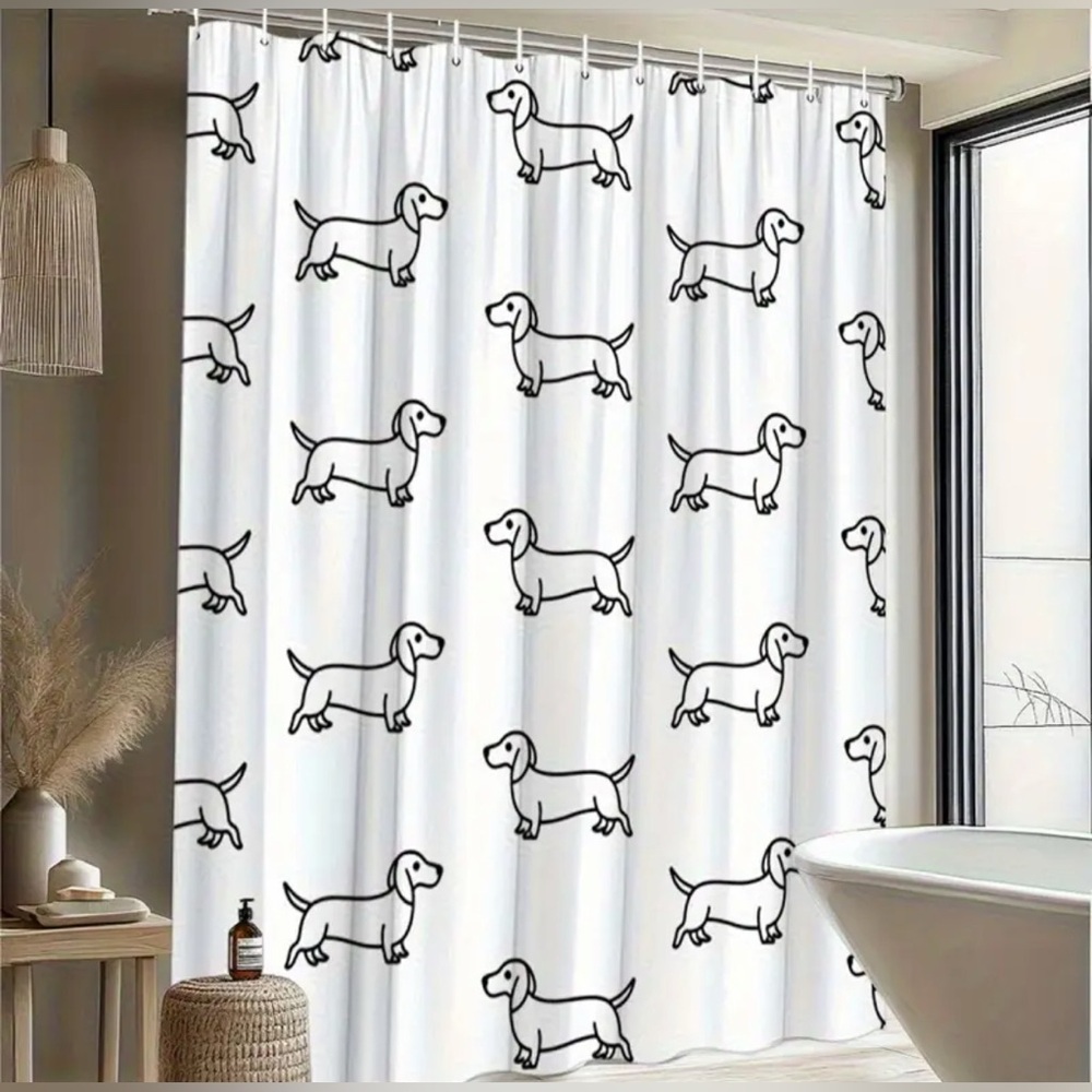NEW Chic Dachshund Shower Curtain - Picture 2 of 5